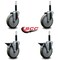 Service Caster 5'' Gray Poly Wheel Swivel 3/4'' Expanding Stem Caster Set 2 Brakes, 4PK SCC-EX20S514-PPUB-2-PLB-2-34 - alternate 2
